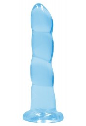 Gode Twist Crystal RealRock 16 x 4cm Bleu