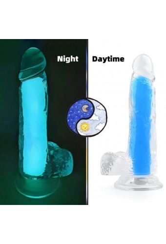 Gode phosphorescent Color Glow 15 x 4.5cm Bleu 