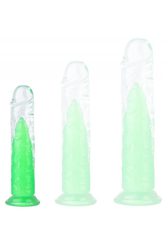 Gode transparent Jellis S 17 x 3.3cm Vert 