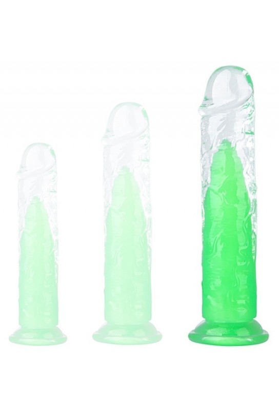 Gode transparent Jellis L 19 x 4cm Vert 