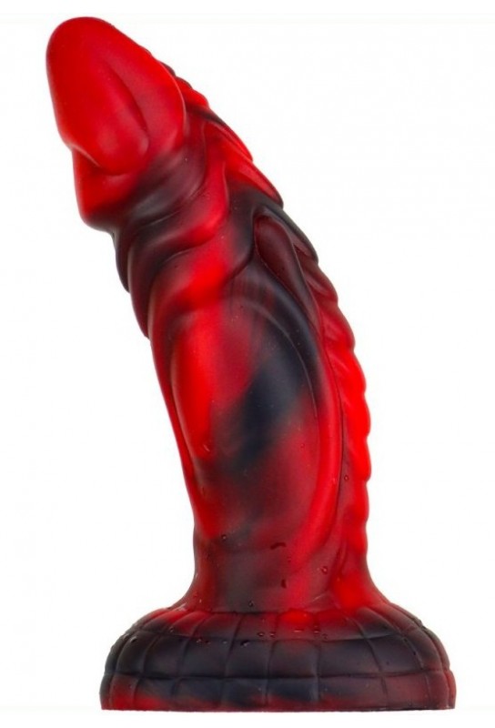 Gode monster Squax 18 x 5.5cm Noir-Rouge 