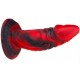 Gode monster Squax 18 x 5.5cm Noir-Rouge 
