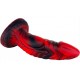 Gode monster Squax 18 x 5.5cm Noir-Rouge 