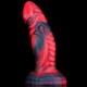 Gode monster Squax 18 x 5.5cm Noir-Rouge 
