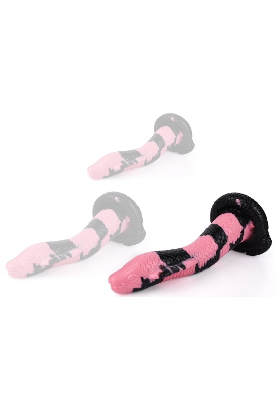Gode Cobra Snake L 26 x 7cm Noir-Rose 