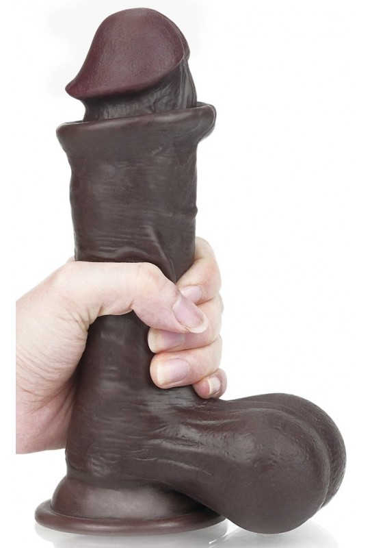 Gode Sliding Skin 15 x 4.8 cm Marron 