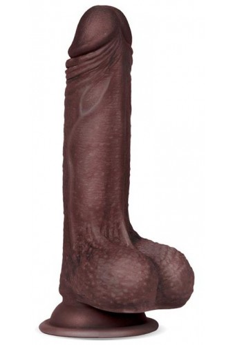 Gode réaliste Slidy Cock 12.5 x 3.8cm Marron 