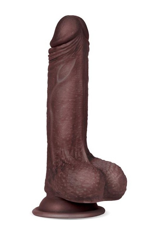 Gode réaliste Slidy Cock 12.5 x 3.8cm Marron 
