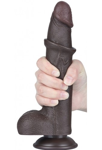 Gode avec Bourses Sliding Skin 17 x 4cm Noir 