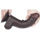 Gode avec Bourses Sliding Skin 15 x 4.5cm Noir 