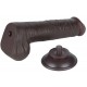 Gode avec Bourses Sliding Skin 15 x 4.5cm Noir 