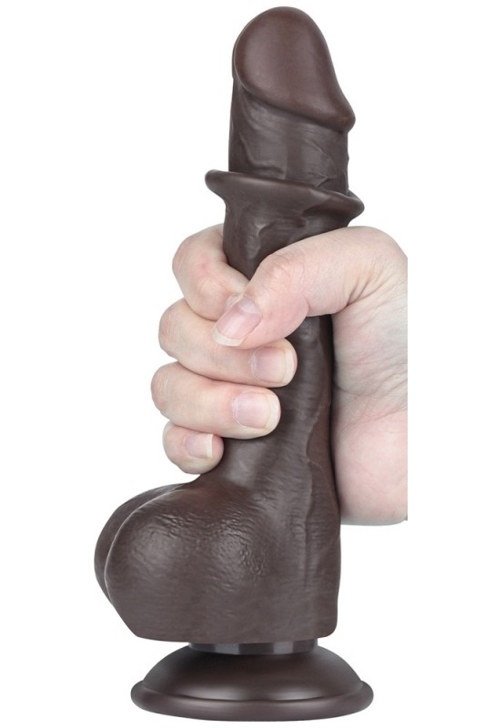 Gode avec Bourses Sliding Skin 13 x 3.8cm Noir 