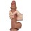 Gode avec Bourses Sliding Skin 17 x 3.5cm Marron