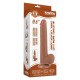 Gode avec Bourses Sliding Skin 17 x 3.5cm Marron 