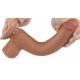 Gode avec Bourses Sliding Skin 17 x 3.5cm Marron 