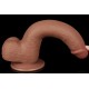 Gode avec Bourses Sliding Skin 17 x 3.5cm Marron 