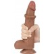 Gode avec Bourses Sliding Skin 17 x 4cm Marron