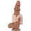 Gode avec Bourses Sliding Skin 17 x 4cm Marron