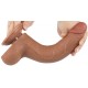 Gode avec Bourses Sliding Skin 17 x 4cm Marron 