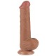 Gode avec Bourses Sliding Skin 15 x 4.5cm Marron 