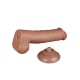 Gode avec Bourses Sliding Skin 15 x 4.5cm Marron 