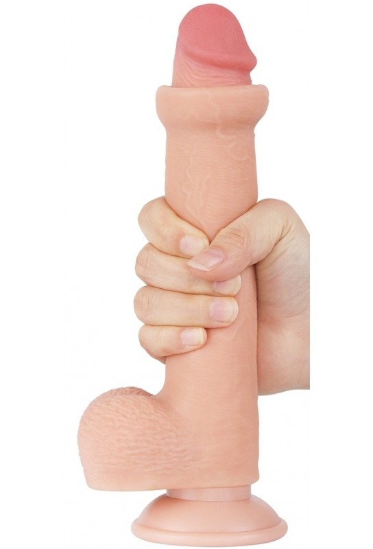 Gode avec Bourses Sliding Skin 17 x 3.5cm 