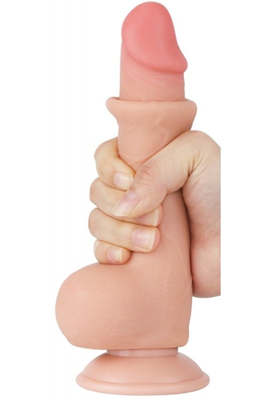 Gode avec Bourses Sliding Skin 13 x 3.8cm 