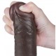 Gode avec Bourses Sliding Skin 18 x 4.7cm Noir 