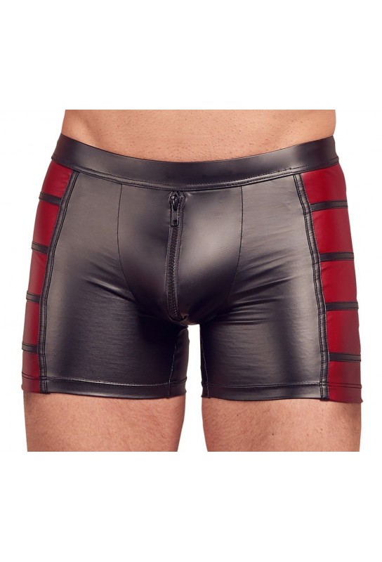 Boxer long VEGA Noir-Rouge 