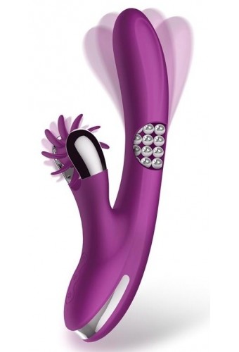 Vibro Rabbit Rotating Double 10 x 3.5cm Violet 