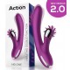 Vibro Rabbit Vibrating Double 10 x 3.5cm Violet 