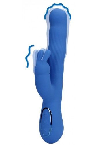 Vibro Rabbit Jetset 14 x 3.5cm Bleu 