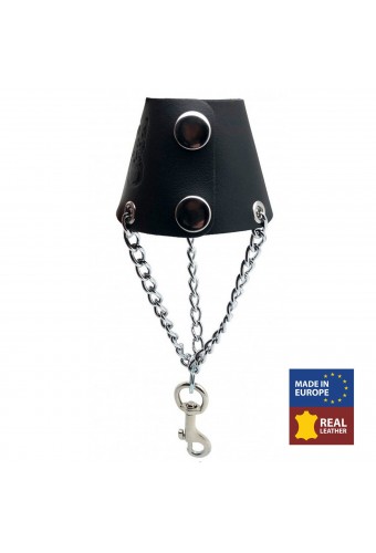 Parachute en cuir avec chaines et crochet - 2 pressions 