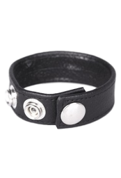 Anneau Pénien Cuir Noir 3 Pressions