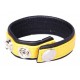 Anneau Pénien Cuir Jaune 3 pressions 
