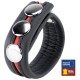Cockring en cuir 3 Pressions Noir-Rouge 