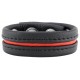 Cockring en cuir 3 Pressions Noir-Rouge 