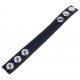 Cockring en cuir 3 Pressions Noir-Bleu 