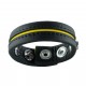 Cockring en cuir 3 Pressions Noir-Jaune 