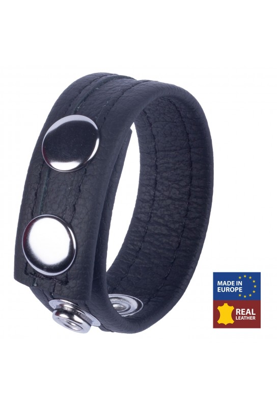 Cockring en cuir Tippy Noir 
