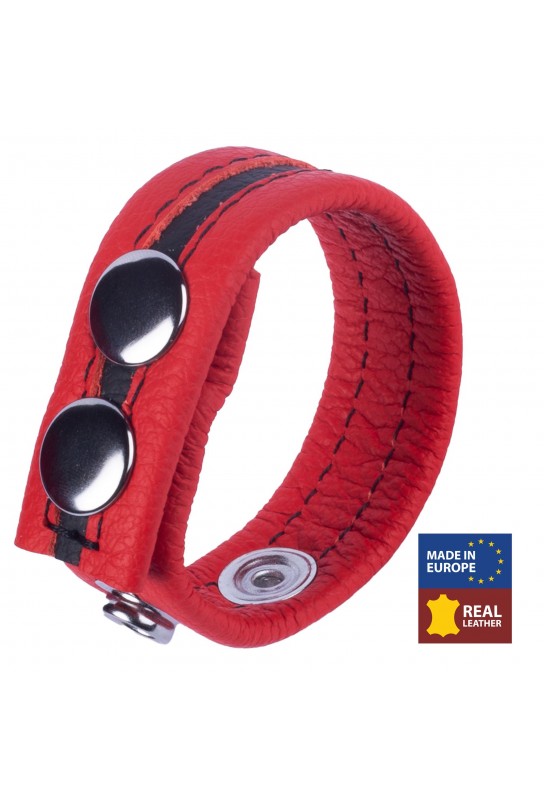 Cockring en cuir Tippy Rouge 