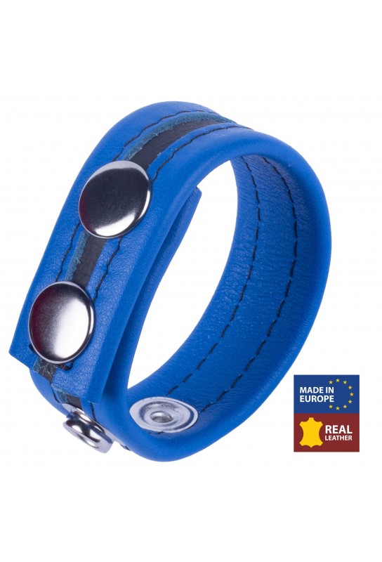 Cockring en cuir Tippy Bleu 