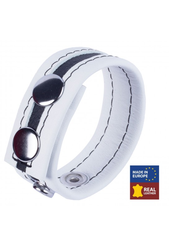 Cockring en cuir Tippy Blanc 