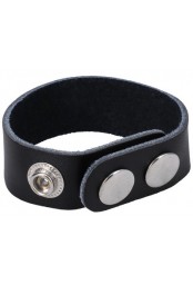 Cockring ajustable en cuir The Leather 3 Snap Noir
