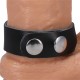 Cockring ajustable en cuir The Leather 3 Snap Noir 
