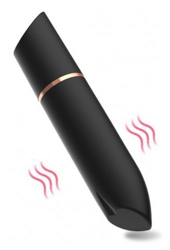 Mini Vibro Heart Lipstick 9cm Noir 