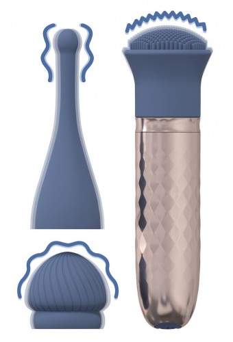 Le Thrill - Vibrateur Interchangeable 10 Vitesses - Bleu 