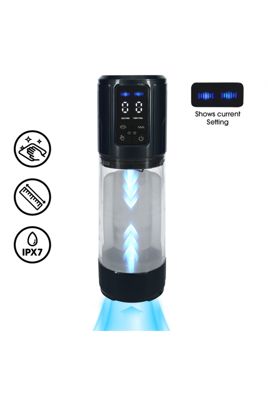 Masturbateur Ultralift Vibrations et Succion Noir 