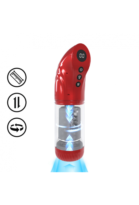 Masturbateur Strokemate Rotation et Va-et-Vient Rouge 