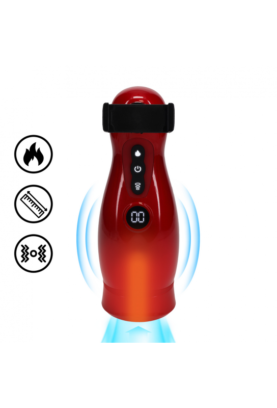 Masturbateur Virtuo Vibrations et Succion Rouge 
